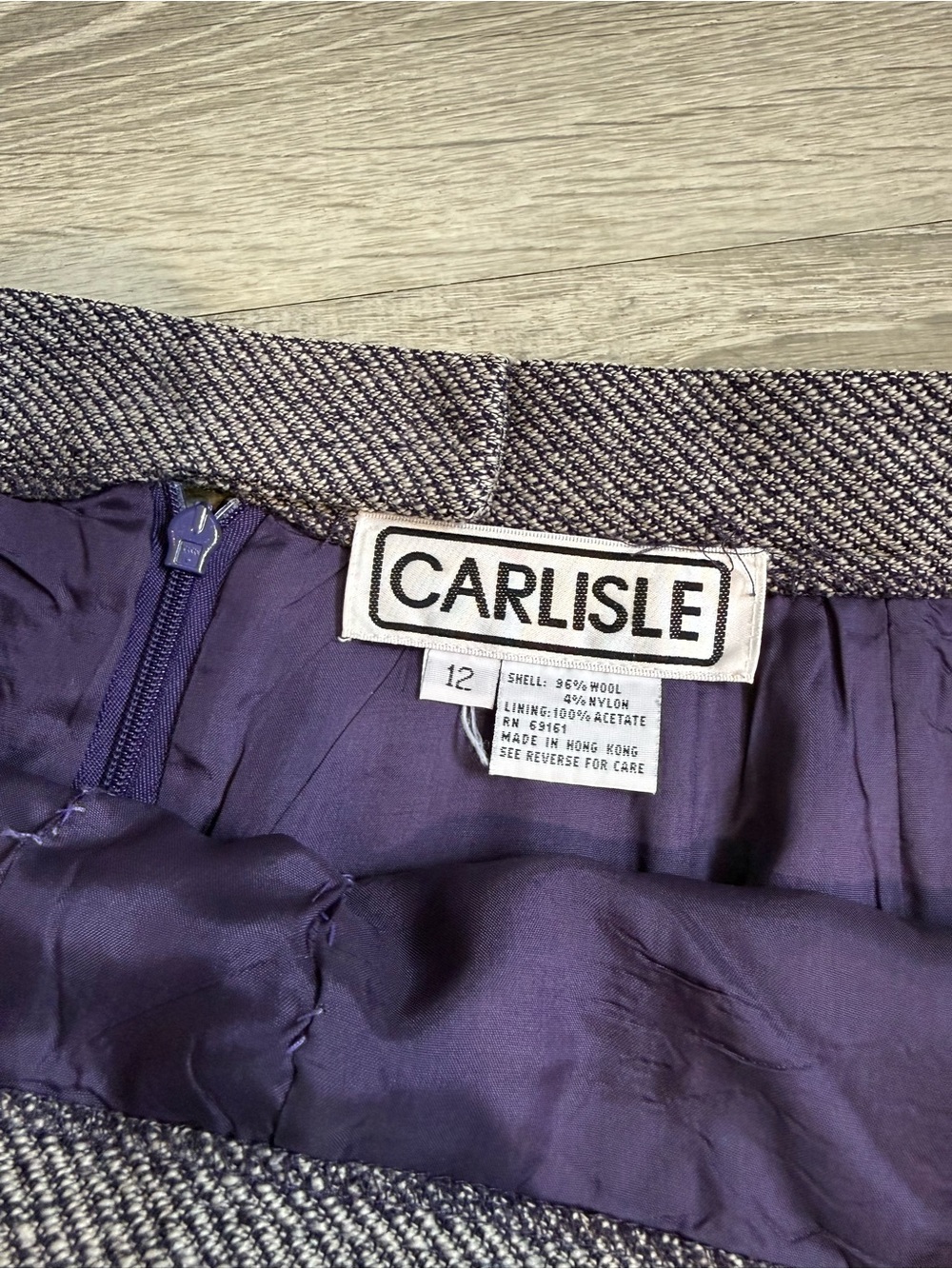 Vintage Carlisle Wool Blend Grey Tweed Two-Piece Blazer & Midi Pencil Skirt Suit - Picture 6 of 12